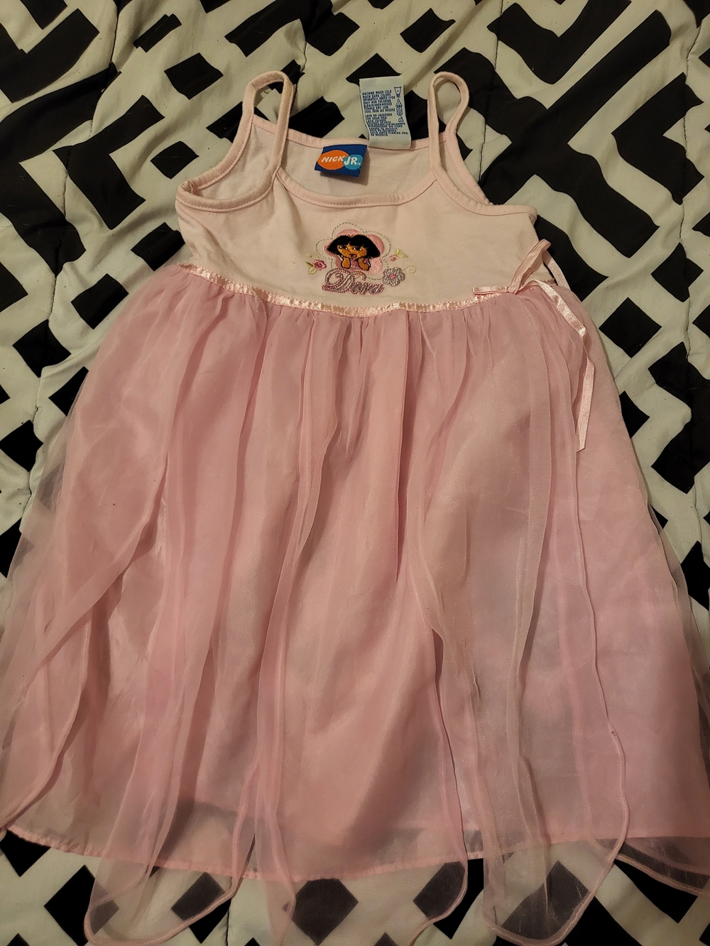 Y2k 2006 Viacom Nick Jr Dora The Explorer Embroidery 4T Pink Dress